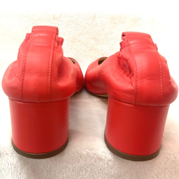 Everlane Minimalist Pumps Red Leather Mid Block Heel Career Dress Shoes Sz 7.5 - Picture 9 of 16